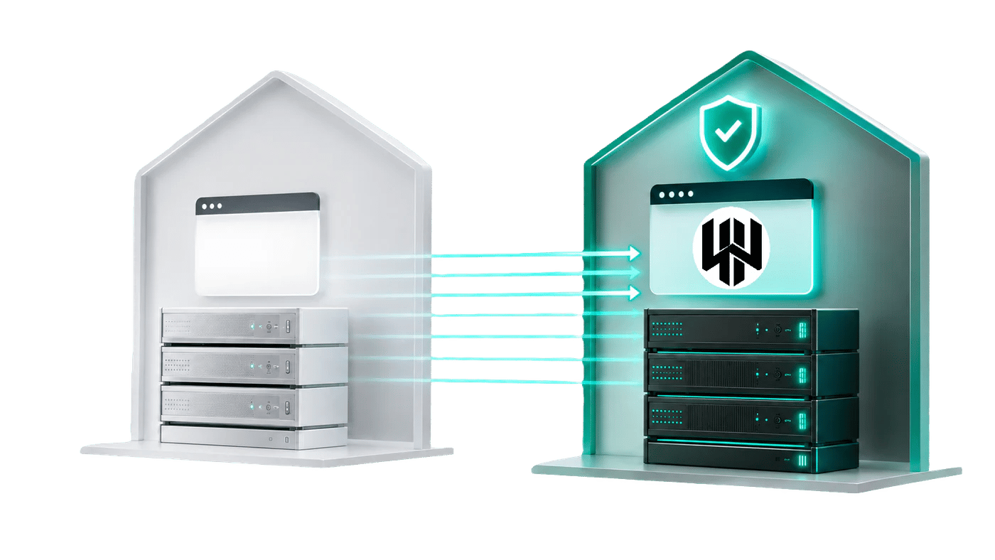 Illustration of moving domain management to Hostwover